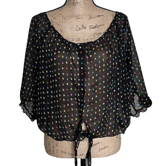 Julie's Closet Heart Print Blouse XL - Picture 5 of 16